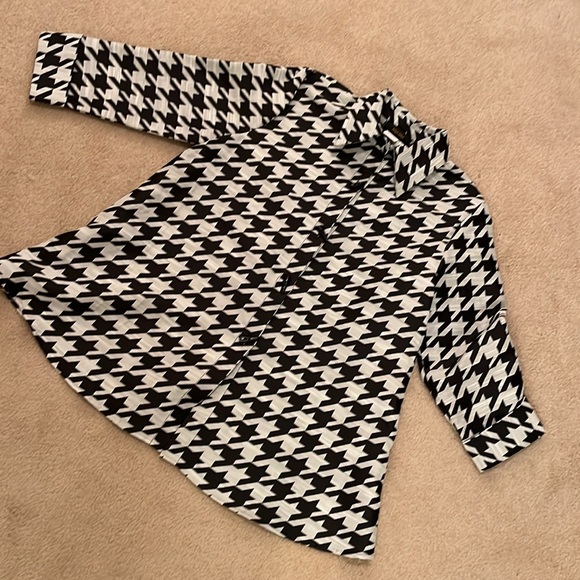 NEW ala Bala Houndstooth Pleated Shacket – Statement Button-Down Blazer (XL) - Picture 3 of 17